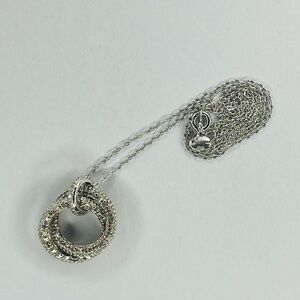 1/4 cttw. GENUINE Diamond in Sterling Silver Round Pendant Charm 20’’ curb link